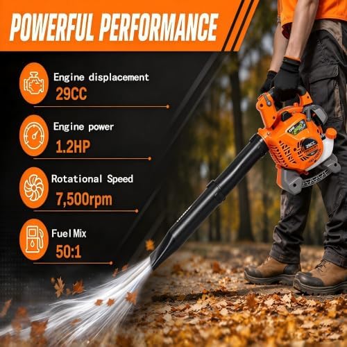 PROYAMA 29CC Gas Powered Handheld Leaf Blower, 3-in-1 Vacuum & Mulcher Kit