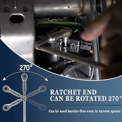 64180 Actuator Motor Wrench Set, 5-Piece HVAC Tool Kit with 5.5mm 7mm 8mm Sockets & 1/4" Drive Adapter for HVAC Motor Fastener Repair & Replacement