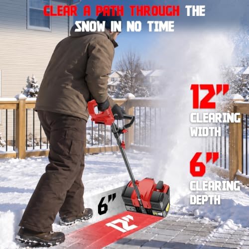 12-Inch Cordless Snow Shovel Compatible for Milwaukee 18V Battery