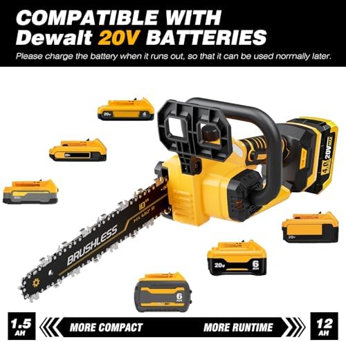 2-in-1 Cordless Pole Saw & Chainsaw, Compatible with Dewalt 20V Battery