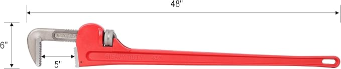 Pipe Wrench, 48" Aluminum Straight Pipe Wrench, Automatic Jaw Adjustment, Adjustable Plumbing Wrench, Easy to Carry, Ergonomic Handle, Hangable Design, for Water Pipes, Automotive Repairs