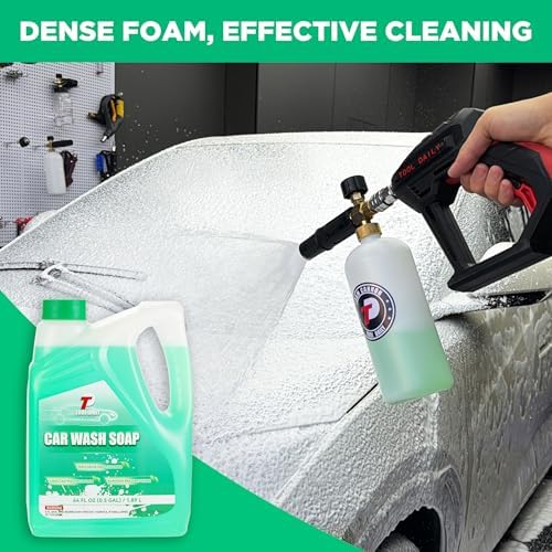 Tool Daily Short Pressure Washer Gun with Foam Cannon, Car Wash Soap 64 Oz