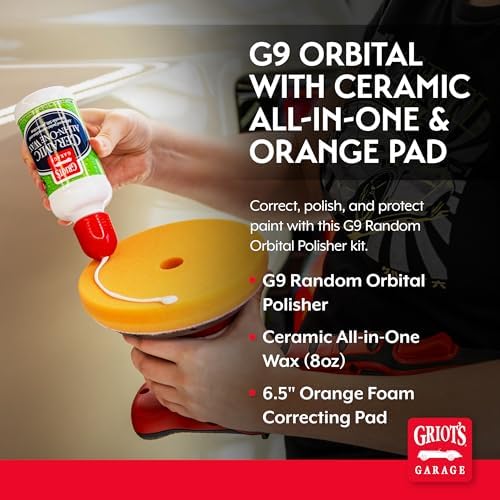 Griot's Garage G9 Random Orbital with Ceramic All-in-One Car Wax, 8 oz
