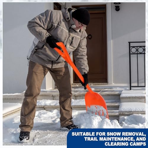 Frienda 3 Pcs Plastic Snow Shovel Large Scoop Shovel, Orange