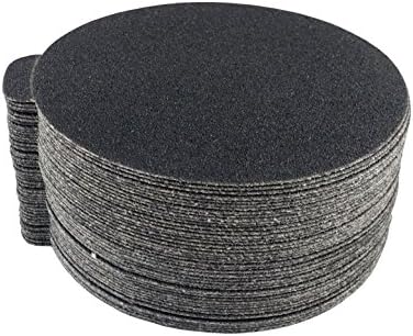 Starcke 5 inch Sanding Discs Round Sand Paper Discs 80 Grit, 100 Pack Black Silicon Carbide Sanding Disc, Adhesive PSA Tab Orbital Sander Pads for Wood, Glass, Metal, Concrete & Composites, Wet & Dry