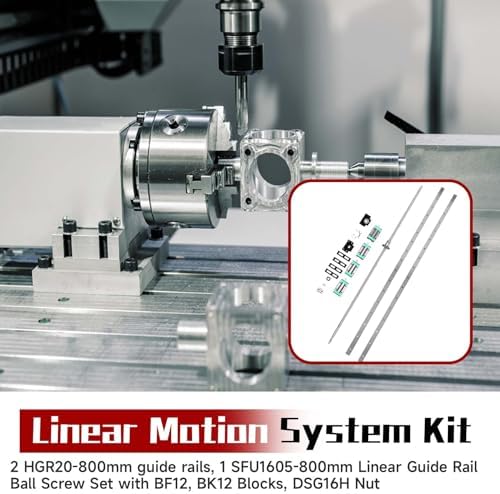 findmall 2 Pcs HGR20-800mm Linear Guide Rail Kit, 1Pcs SFU1605 Ballscrew