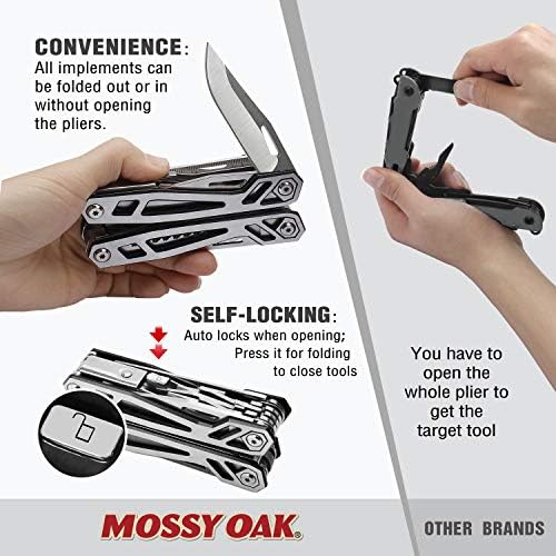 MOSSY OAK 21-in-1 Multitool, Stainless Steel Pliers with Pocket Knife