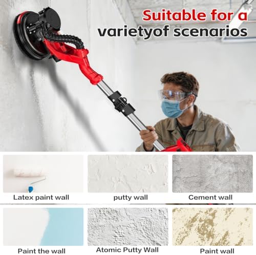 Electric Drywall Sander with Vacuum Dust Collector,Popcorn Ceiling Removal