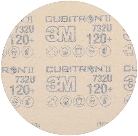 3M Cubitron II Hookit Paper Disc, 732U, 80+ C-Weight, 5 in x NH, Die 500X