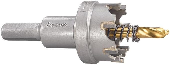 Starrett Tungsten Carbide Tipped Stainless Steel Sheet Metal Hole Saw - Ideal for Stainless, High Alloy Steel, Non-Ferrous Metals, Reinforced Fabrics - 1-1/4'' Diameter - SM32