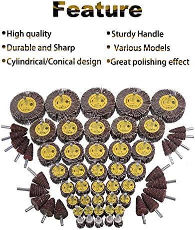 Rocaris 60 Pack 80 Grit 1/4" Abrasive Flap Wheel Sander