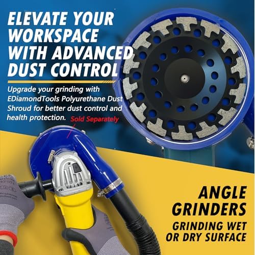7" Diamond Grind Wheel T Seg Concrete & Coating, 5/8"-11 Threaded Arbor