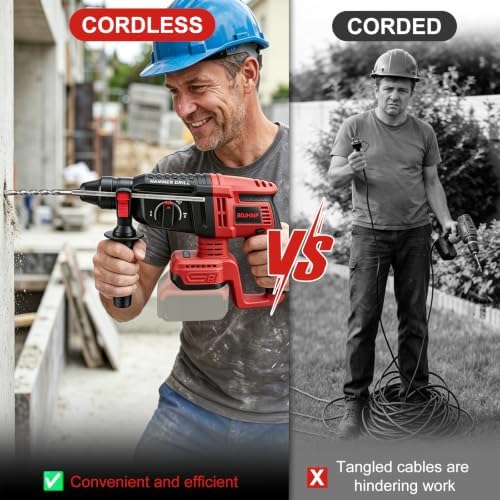SDS-Plus Cordless Rotary Hammer Drill For Milwaukee M18 18V Battery