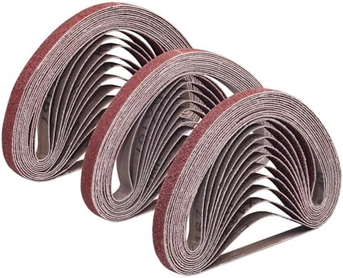 TAOKYID 36 Pack 1/2 x 18 Inch Sanding Belts for Air Belt Sander, Aluminum Oxide File Abrasive Belts 1/2-Inch x 18-Inch, 12 Each of 40/60/80 Assorted Grits 1/2x18 Sanding Belt Sandpaper