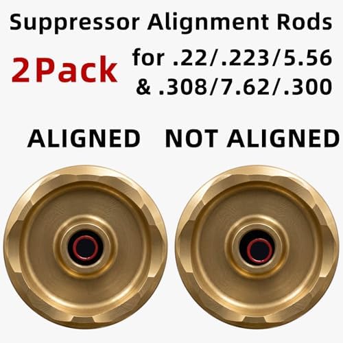 2 Pack Carbon Fiber Suppressor Alignment Rods for .22/.223/5.56 and .308/7.62/.300, Bore Alignment Rods with Protective Case, 0.001" Straightness