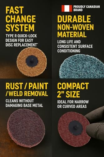 2 Inch Quick Change Sanding Discs 120 Pcs, 1/4 Inch Holder for Die Grinder