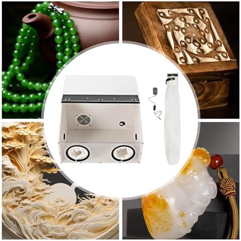 TFCFL Dust Box Enclosed Electric Grinding Table Polisher Dust Box Acrylic Cover 4mm Fully Enclosed Electric Grinder Polisher Acrylic Dust Cover Box 110V Polishers Buffers (2Holes)