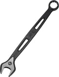 HARFINGTON Combination Wrench 28mm Metric Extra Long 12-Point Box and Open End Carbon Steel Double Ended Industrial Grade Spanner for Automotive Furniture Machinery DIY Repair, Black
