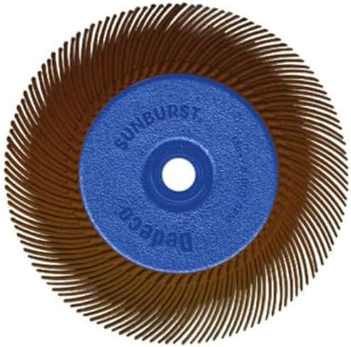 Dedeco Sunburst Radial Bristle Disc 1 Pack - 6 1/2" Curved - 1/2" Arbor - Brown 36 Grit (Ultra-Coarse) - Aluminum Oxide for Polishing & Finishing