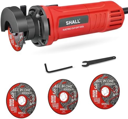 SHALL 3 Inch High-Speed Cut Off Tool, 3.5 Amp Metal Cutter Tool with 3Pcs Multifunctional Cut Off Wheels, 24000RPM Electricl Metal Cutting Tools for Steel, Inox