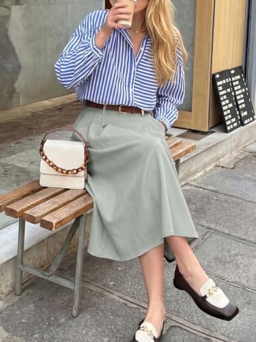 Casly Lamiit A-Line Midi Skirts for Women Business Skirt