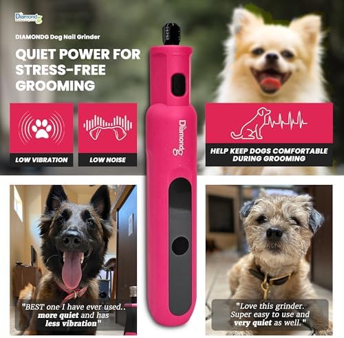 Diamondg Micro Dog Nail Grinder - Quiet Sound with LED Light, Pink