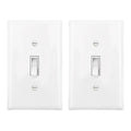 Baomain 2-Pack 15 Amp Toggle Light Switch with Wall Plate, 3-Way, Residential/Commercial Grade, On/Off Switch, Glossy White, UL Certified