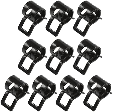 10pcs 0.31" ID Constant Tension Band Hose Clamps, 8mm Spring Band Type Action Hose Clamp Manganese Steel Fuel Line Clamp Low Pressure Air Clip Clamp for Fuel Hose Line Water Pipe Air Tube black
