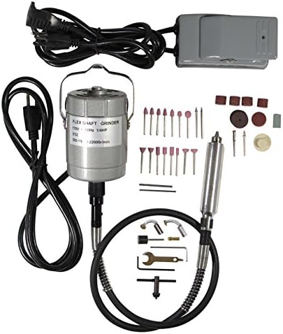 SE Flex Shaft Grinder, Powerful Rotary Tool Kit, Foot Pedal Control, Drilling, Polishing, Carving Multi-function Metalworking Tools, Set of 55 Pcs