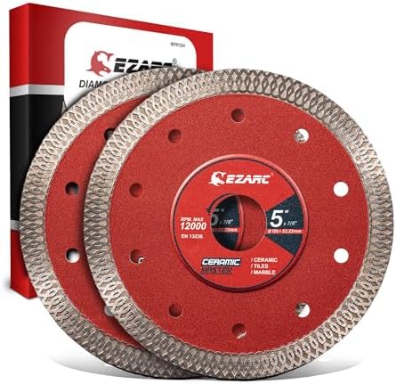 EZARC 5 Inch Super Thin Diamond Tile Blade, 7/8"-20mm-5/8 Arbor, 2-Pack