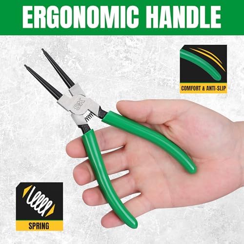 SK 7-Inch Snap Ring Pliers, Internal Circlip Pliers with Straight Jaw
