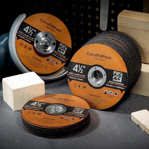 60 Pack 4 1/2 inch Cut-Off Wheels for Metal & Stainless Steel and PVC Tube 4.5" x.040 x7/8" Cutting Wheel for Angle Grinder Aggressive Cutting disc for General Purpose Metal Cutting