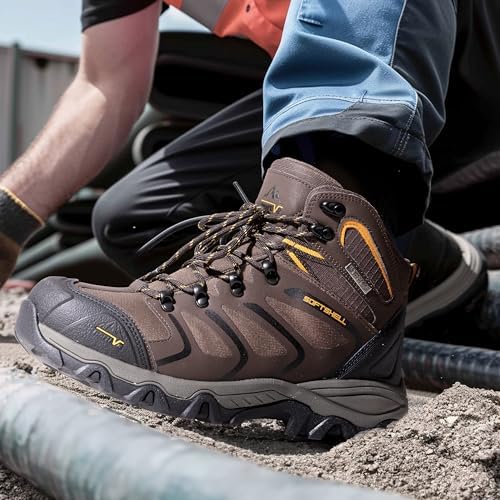 NORTIV 8 Waterproof Steel Toe Work Boots for Men