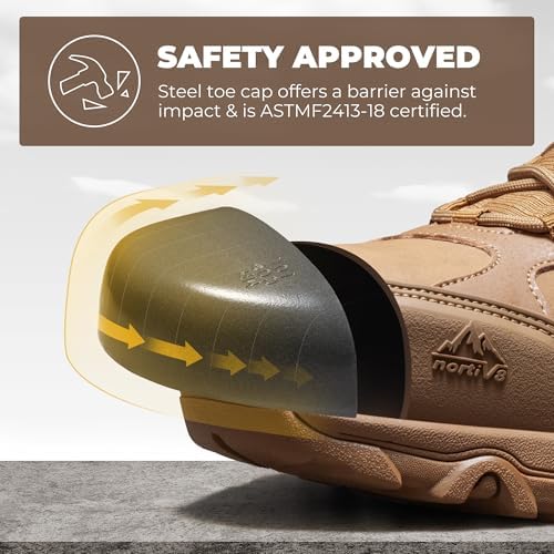 NORTIV 8 Men's Waterproof Steel Toe Work Boots
