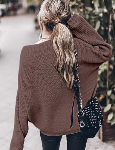 Womens Oversized Sweaters Loose Solid Casual Long Sleeve Mock Neck Knitted Jumper Tops