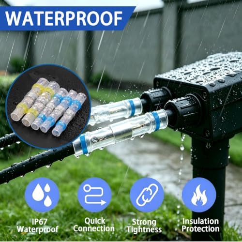 350W Mini Heat Gun Kit with 460pcs Waterproof Solder Seal Wire Connectors & 3:1 Heat Shrink Tubing, Dual-Temp 482°F/752°F (250°C & 400°C) Fast Heating for Automotive, Marine, Wiring Repair 10-26 AWG