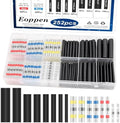 252Pcs Solder Seal Wire Connectors Kit, 120Pcs Heat Shrink Wire Connectors & 132Pcs Heat Shrink Tubing Waterproof and Insulated Electrical Wire Terminals for Marine, Automotive