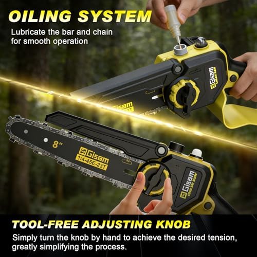 6-IN-1 Cordless Pole Saw & Pole Hedge Trimmer Combo Kit, Dual 4.0Ah Batteries, 8" Brushless Chainsaw, 16" Electric Hedge Trimmer, 6" Grass Shears, 14.92Ft Long Reach, Bush Trimmer for Tree Shrubs