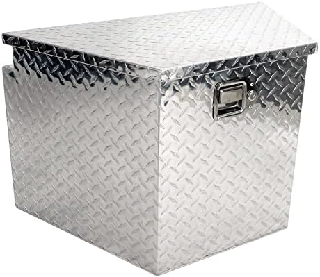 BLACKHORSE-RACING Heavy Duty Aluminum Trailer Tongue Tool Box for Pick Up Truck Bed RV ATV with Lock & Keys 29"(L) x 17"(W) x 18"(H)-Silver