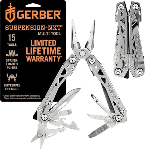 Gerber Suspension NXT 15-in-1 Multitool Pliers, EDC Knife, Stainless Steel