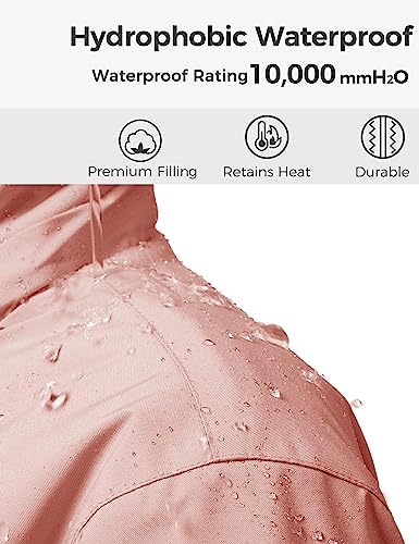 wantdo Girls Winter Ski Coat Fleece Snowboarding Jacket Waterproof 10000mm