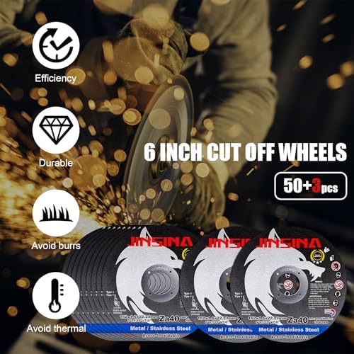 6" Cut Off Wheels 53PCS, Metal and Stainless Steel Cutting Wheel