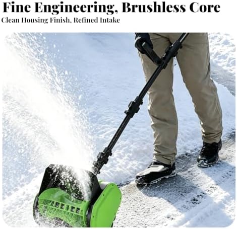 Maintenance Handheld Snow Compact, Cordless Snow, Powerful, Tool, for Sidewalks, Green
