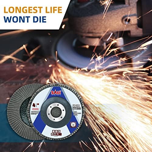 Sali 48 Pack Flap Disc 120 Grit 4.5" x 7/8-Inch Sanding Disc Bevel Type #29 Premium and Industrial Grade Angle Grinder Grinding Wheel High Performance Edge Grinding