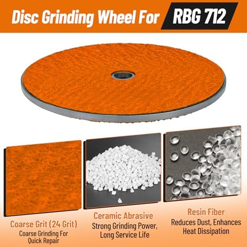 7" Grinding Wheel Disc for RBG 712, 7 inch Ceramic Grinding Wheel for RBG 712, 750, 780 11710 Grinder, Replace 7" Lawn Mower Blade Sharpener Disc