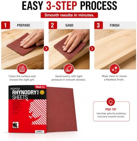 Buy Indasa Red Line Rhynodry Heavy Duty Sanding Sheets, 5 Series (5-1500)