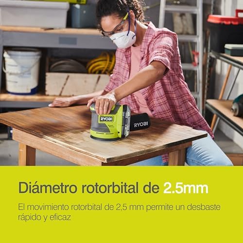 RYOBI - 18 Volts ONE eccentric sander - 125 mm - 3 abrasives - RROS18-0