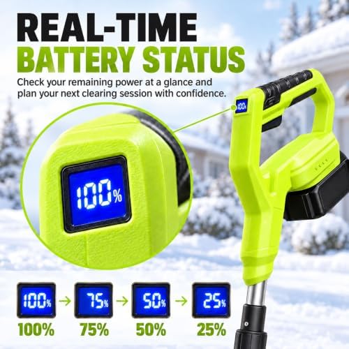 21V Electric Cordless Snow Shovel, 10In 700W Brushless Snow Blower(2X4.0Ah)