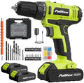 PULITUO 20V Cordless Drill Set, 2 Batteries Electric Screwdriver, 30Nm Power Drill Driver, 21+1 Torque, 2 Speed, 3/8"Keyless Chuck, power Drill with LED Light, Drill Driver Kit for Home (Green)