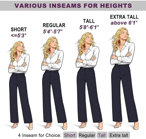 iChosy Womens High Waist Wide Straight Leg Trousers Casual Slacks Dress Pants with Pockets